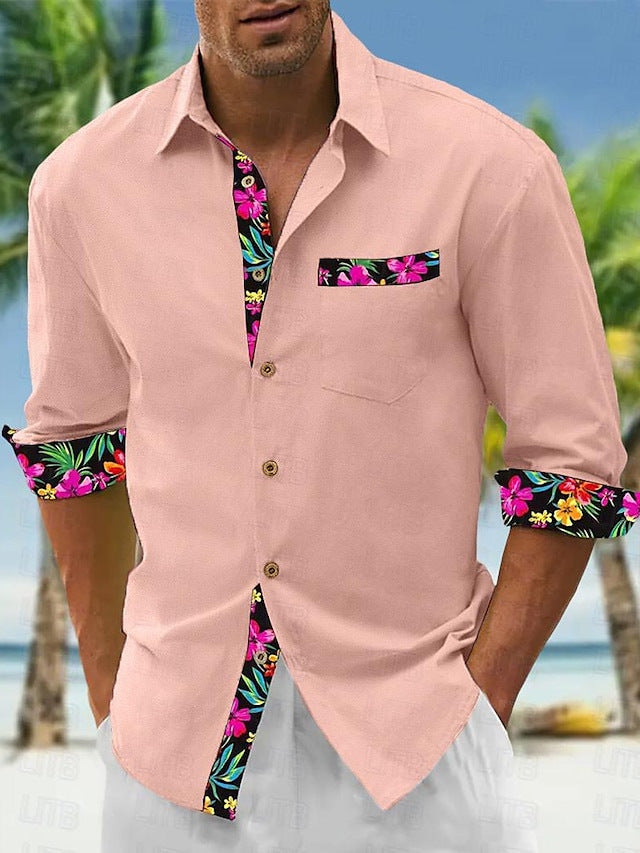 New Printed Men's Popular Linen Shirt