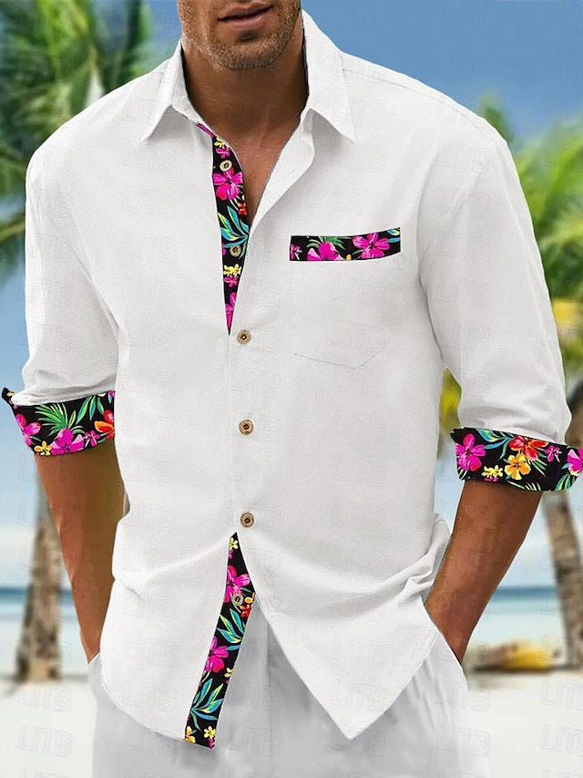 New Printed Men's Popular Linen Shirt