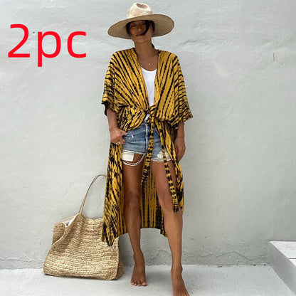 Polyester Ladies Sun Protection Resort Beach Dress Cover Up