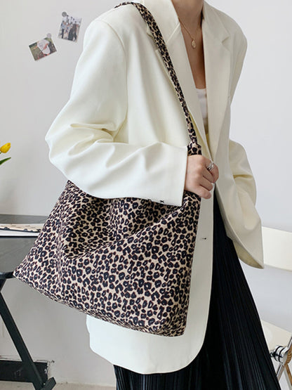 New leopard print shoulder bag canvas shopping bag