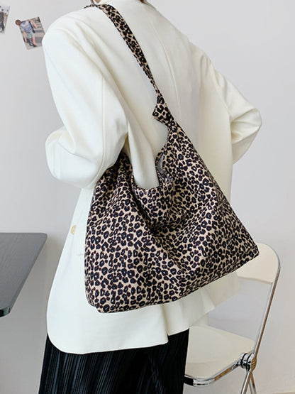 New leopard print shoulder bag canvas shopping bag