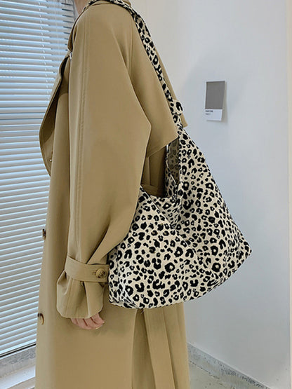 New leopard print shoulder bag canvas shopping bag