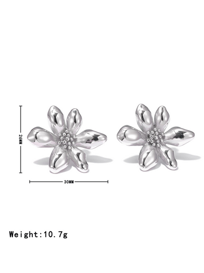 Fashionable and exaggerated big flower new earrings