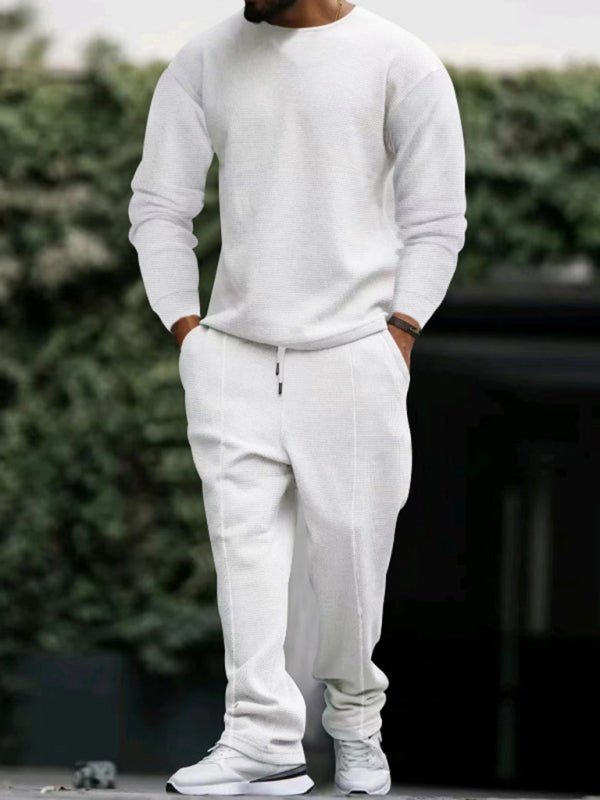 Men's new long-sleeved trousers round-neck casual suit